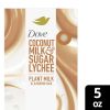 Dove Plant Based Cleansing Bar Soap for Dry Skin, Coconut Milk & Sugar Lychee, Sulfate Free, 5 oz 1 Count