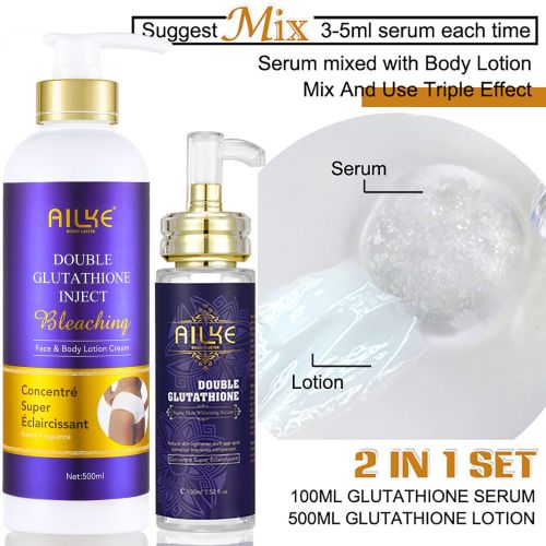 AILKE Lightening Skin Care Range, With Double Glutathione, Brightening, Moisturizing, Clean Skin, Glowing Beauty Face Care
