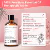 HIQILI 100ML Rose Essential Oil,100% Pure Floral Oil for Aromatherapy, Diffuser, Humidifier, Burner, Massage, Bath,DIY Frageance